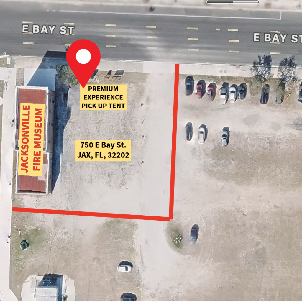 Premium Experience Pickup tent location